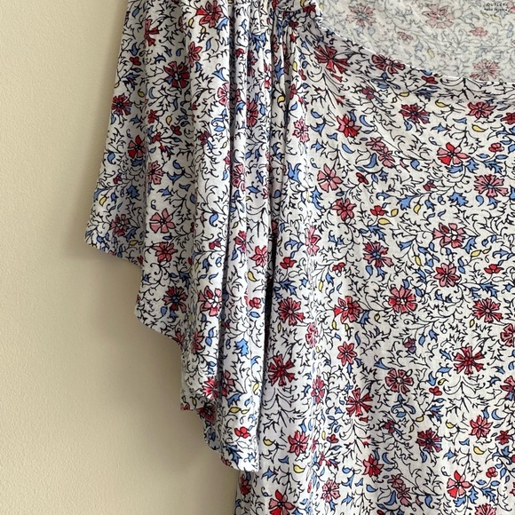 LOFT Outlet Floral Off the Shoulder Blouse, Flutter Sleeve Shirt, Women’s L - Picture 4 of 13